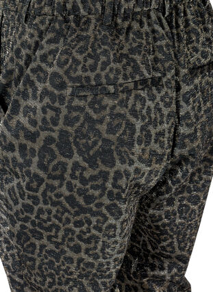 Kropatut Maddison housut kimalteella ja leopardikuosilla , Lurex Leo, Packshot image number 3