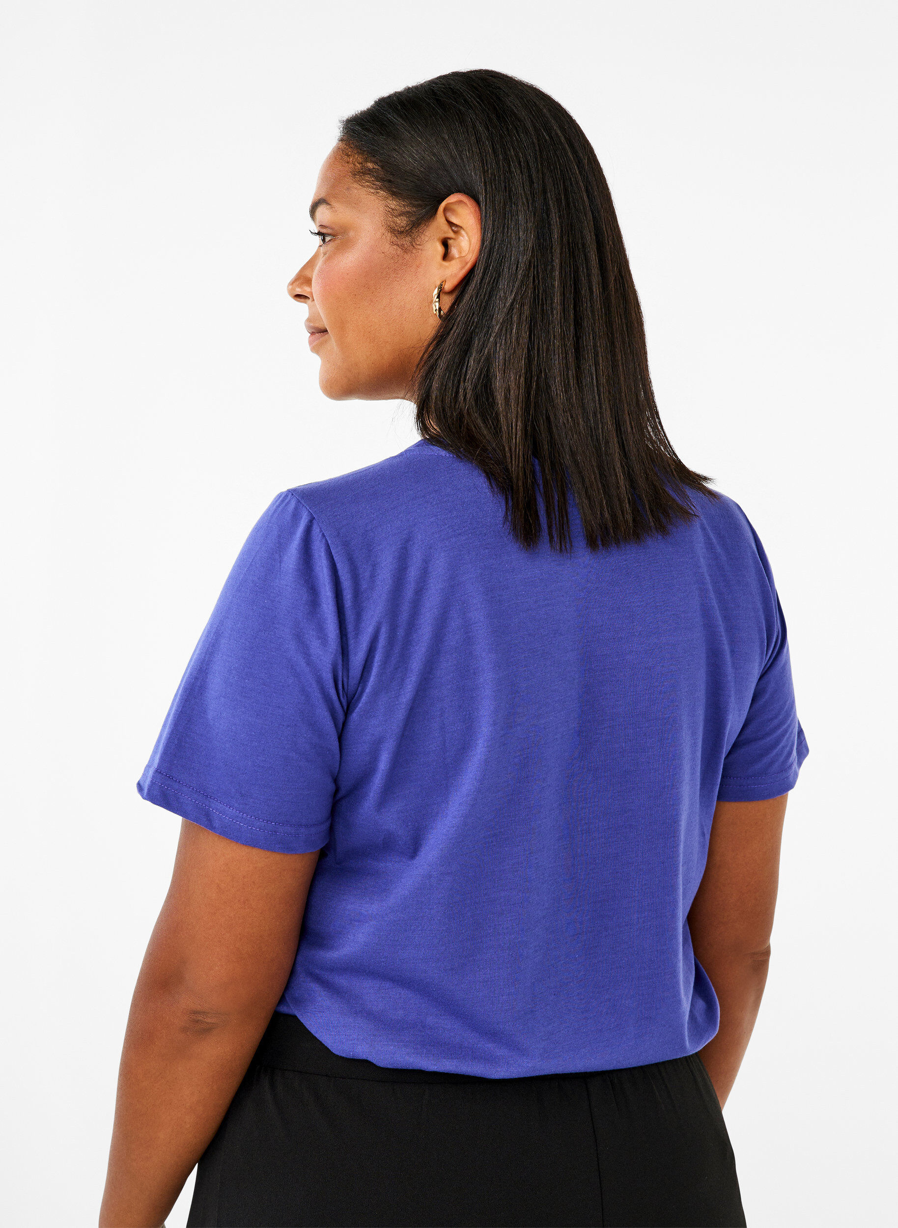 Zizzi FLASH &ndash; kuviollinen t-paita, Royal Blue Miami, Model image number 1
