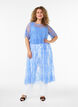 L&auml;pin&auml;kyv&auml; pitsinen midimekko lyhyill&auml; hihoilla, Violetti, Model image number 0