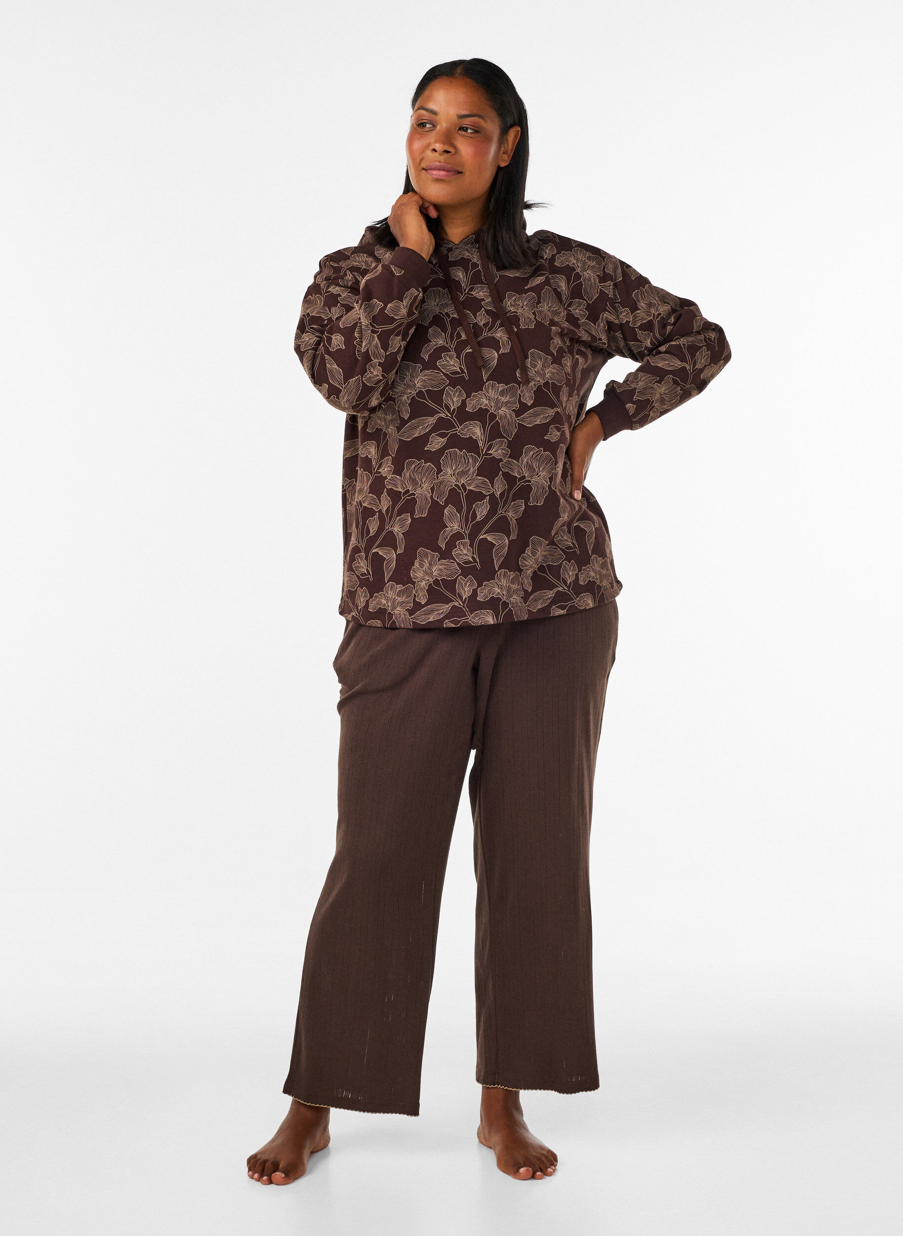 ZizziHuppari kauttaaltaan printill&auml;, Ruskea, Model image number 1