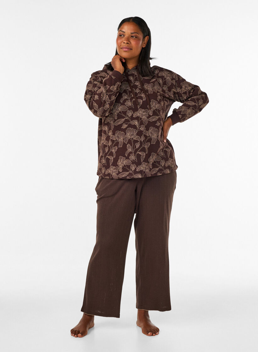 Huppari kauttaaltaan printill&auml;, Ruskea, Model image number 1