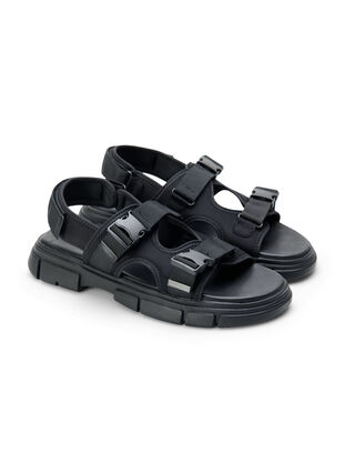 Wide fit -sandaalit, Black, Packshot image number 3