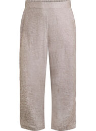 Rennot housut pellavasta ja viskoosista, Ruskea