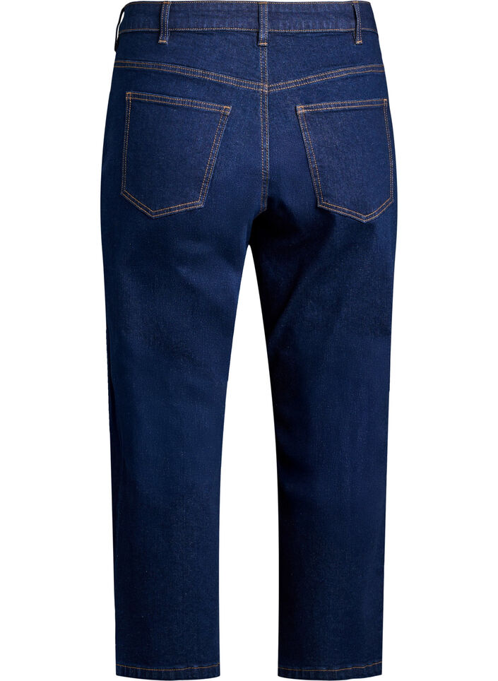 Cropped Vera -farkut, joissa on suora istuvuus, Sininen, Packshot image number 1
