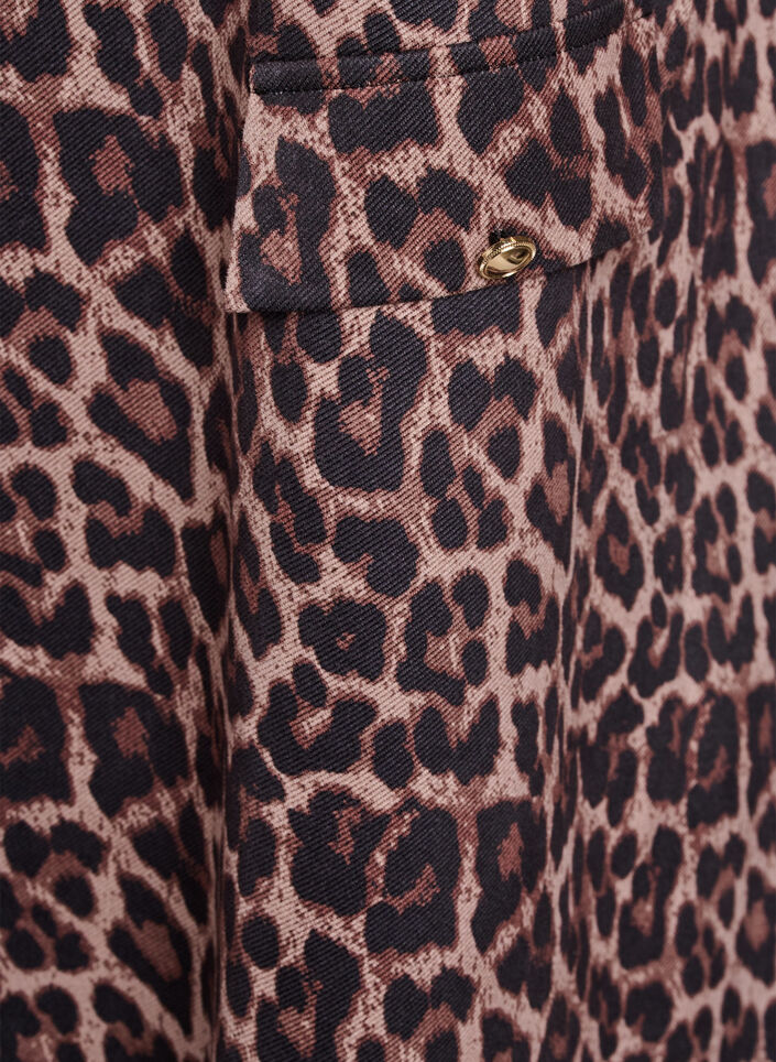 Lyhyt A-linjainen mekko 7/8-hihoilla, Ruskea, Packshot image number 3