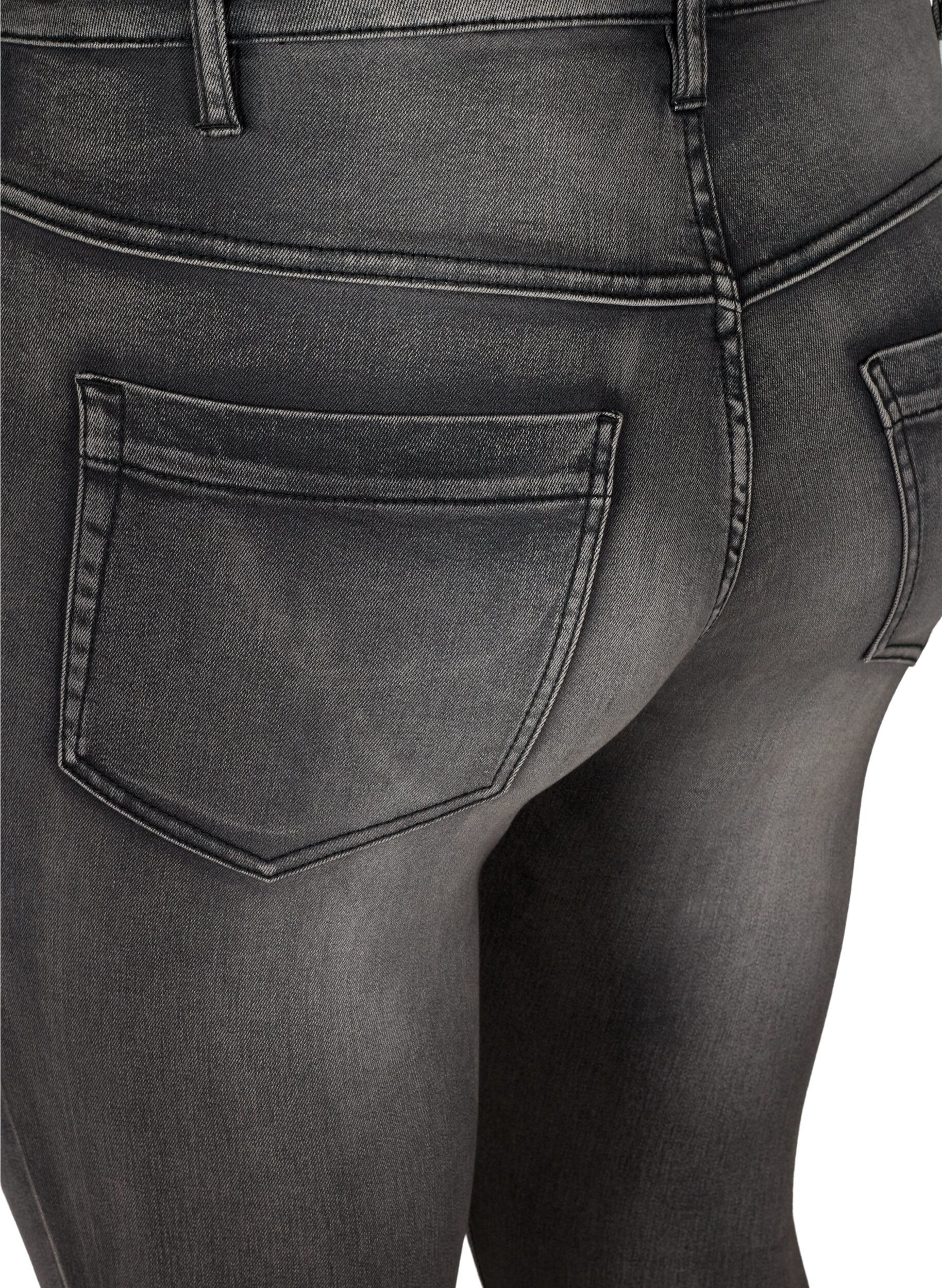 Zizzi Super slim Amy-farkut korkealla vy&ouml;t&auml;r&ouml;ll&auml;, Dark Grey Denim, Packshot image number 3