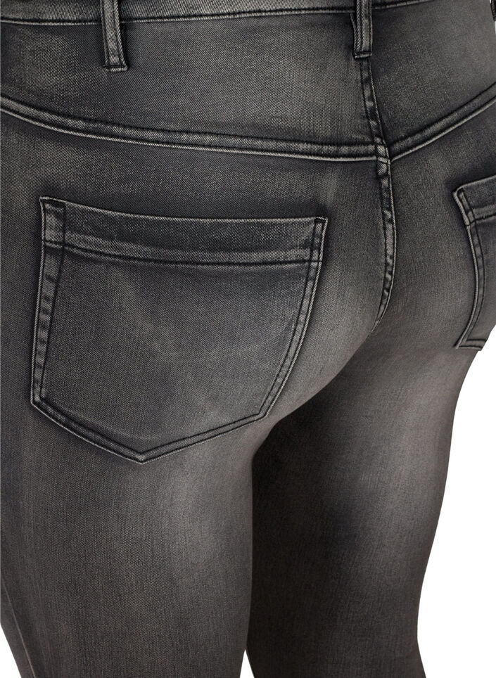 Super slim Amy-farkut korkealla vy&ouml;t&auml;r&ouml;ll&auml;, Dark Grey Denim, Packshot image number 3
