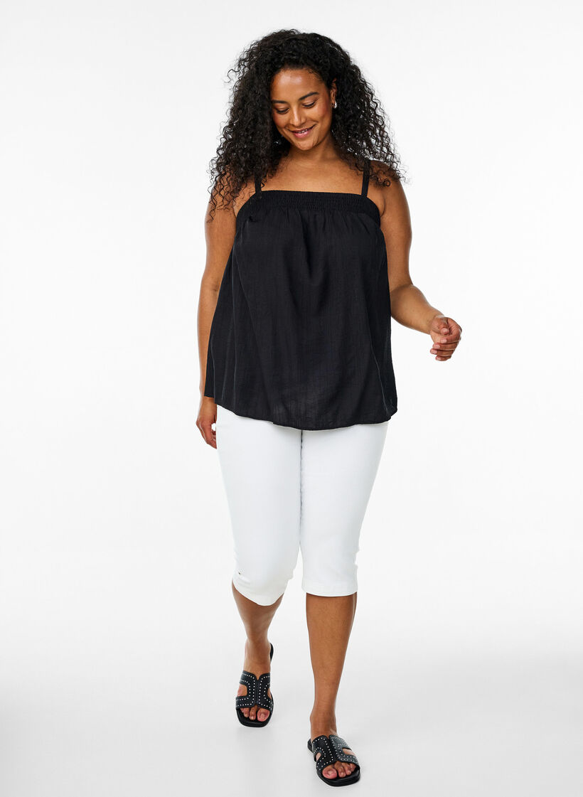 Viskoositoppi, jossa on kapeat olkaimet, Musta, Model image number 1