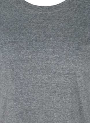 Meleerattu puuvillainen t-paita, Black Melange, Packshot image number 2
