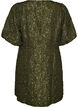 Jacquard-mekko puhvihihoilla ja A-linjaisella helmalla, Vihre&auml;, Packshot image number 1