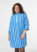Lyhyt mekko kauluksella ja rintataskulla, Sininen, Model image number 0