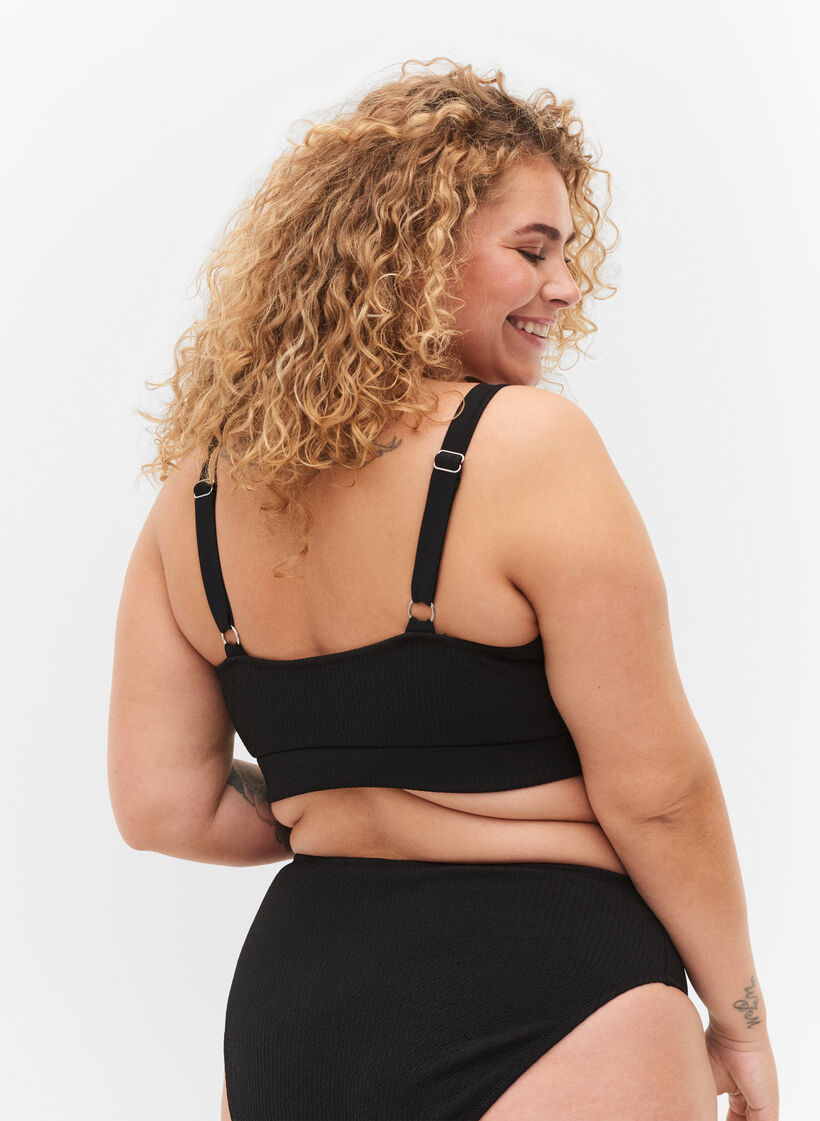 Krepattu bikiniyl&auml;osa, Black, Model image number 1