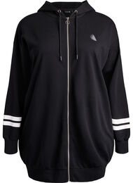 Pitk&auml; swetarineuletakki printtiyksityiskohdilla, Musta