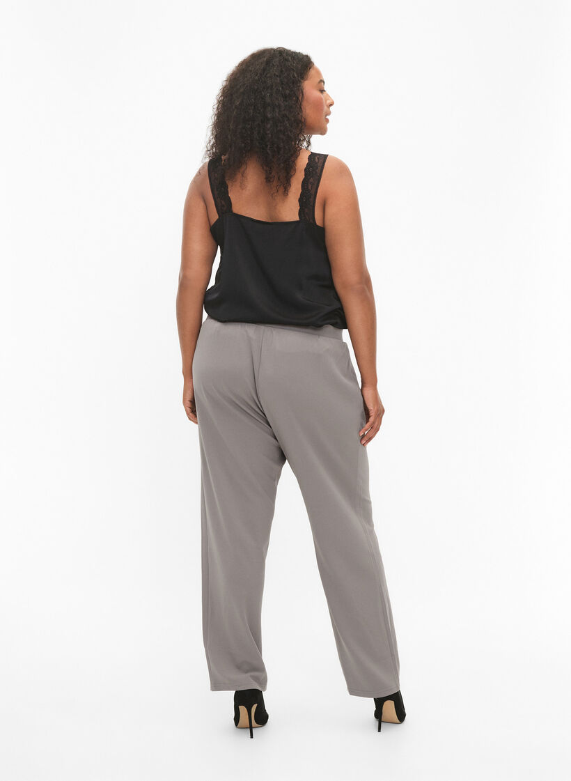 Housut suorassa mallissa, Beige, Model image number 1