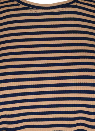 Raidallinen viskoosipusero puhvihihoilla, Blue Camel Stripe, Packshot image number 2