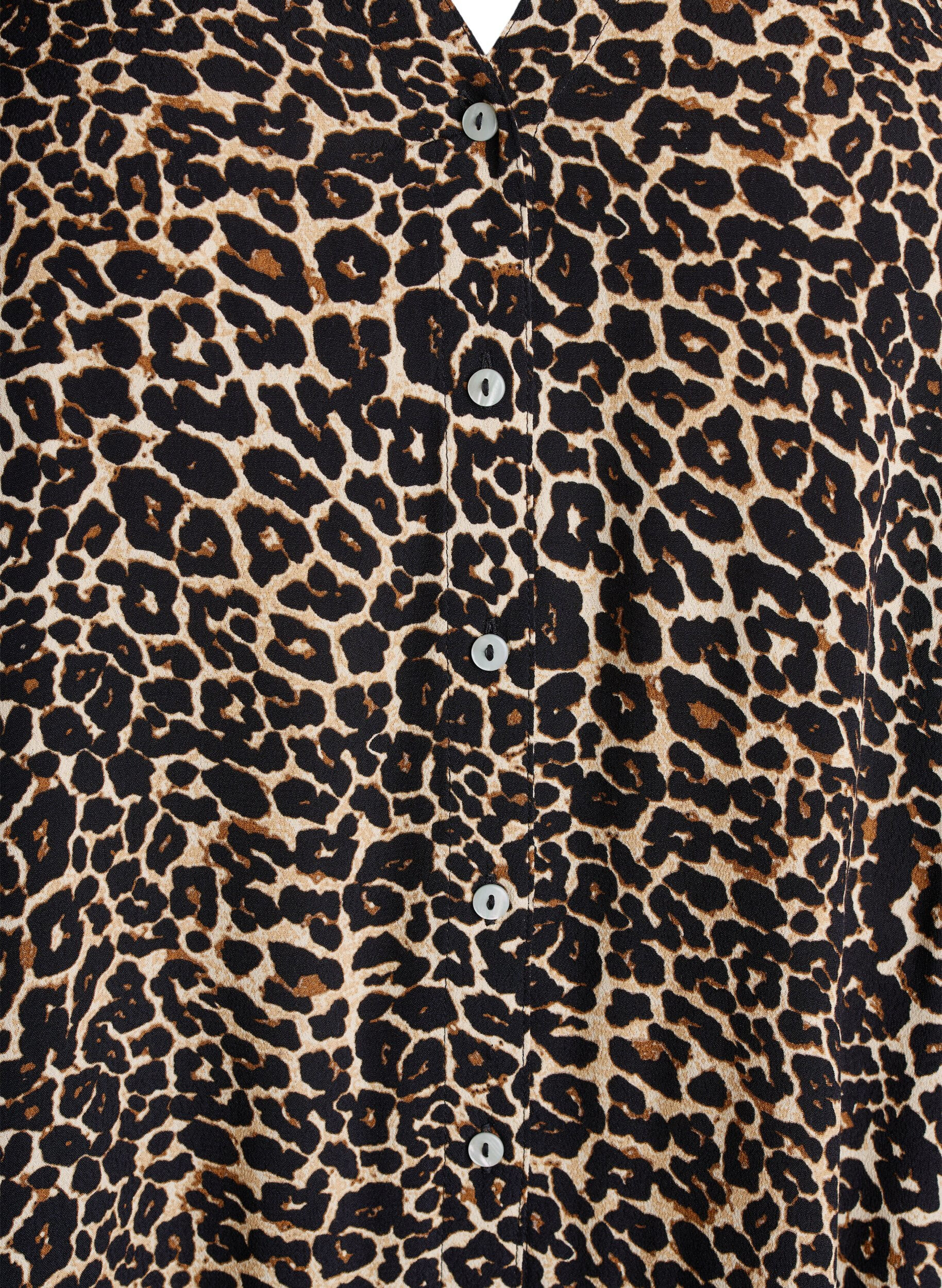 Zizzi Kuvioitu viskoosinen pitk&auml;hihainen midimekko, Ruskea, Packshot image number 2