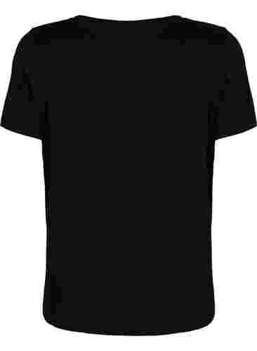 T-paita printillä treeniin , Black w. Purple A, Packshot image number 1
