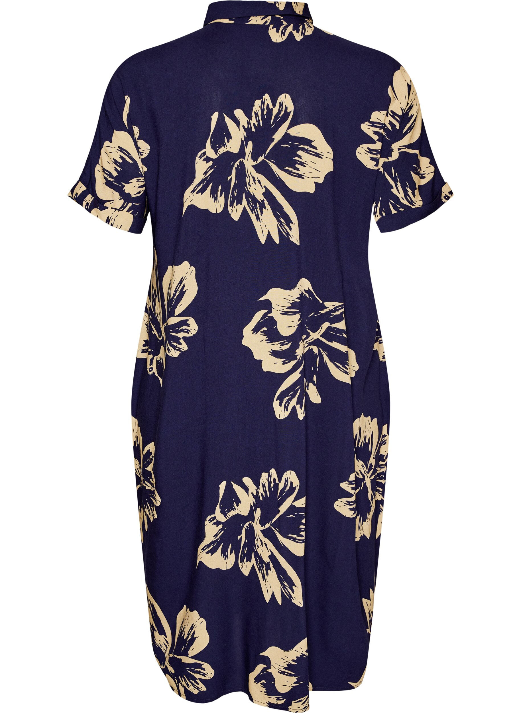 ZizziLyhythihainen pitk&auml; paitamekko, Sininen, Packshot image number 1