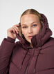 Pitk&auml; toppatakki, jossa huppu ja taskut, Tumma Bordeaux, Model image number 2