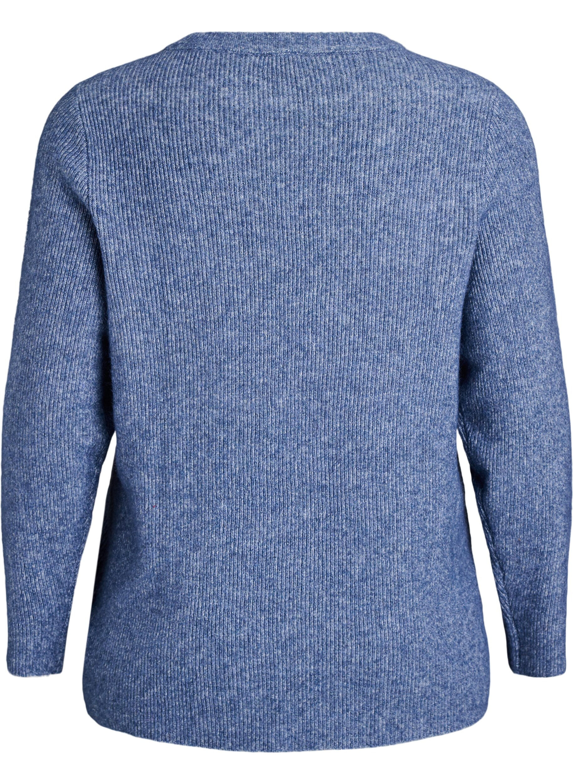 ZizziMelange-neulepusero py&ouml;re&auml;ll&auml; p&auml;&auml;ntiell&auml;, Sininen, Packshot image number 1