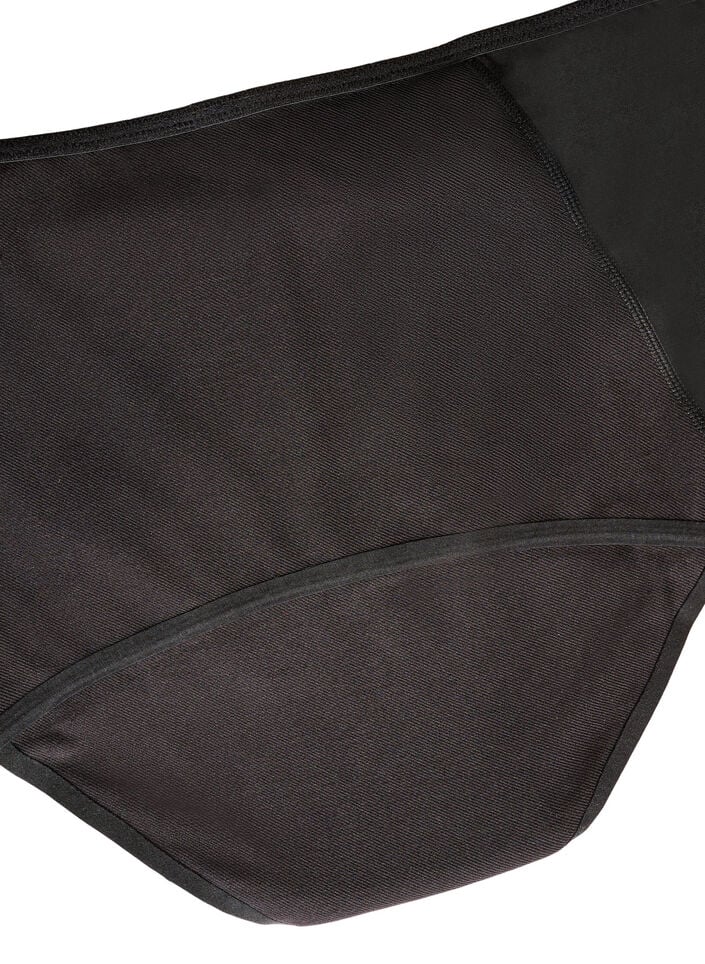 Korkeavy&ouml;t&auml;r&ouml;iset puuvillaiset y&ouml;ajan kuukautisalushousut, Musta, Packshot