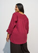 Paita puuvillamusliinissa, jossa broderie anglaise -kirjailu, Punainen, Model image number 2