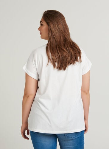 T-paita puuvillasekoitteesta, Bright White, Model image number 1