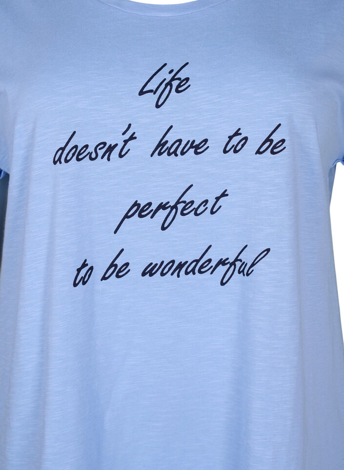 Ekologisesta puuvillasta valmistettu t-paita painatuksella, Serenityw.Navy Print, Packshot image number 2