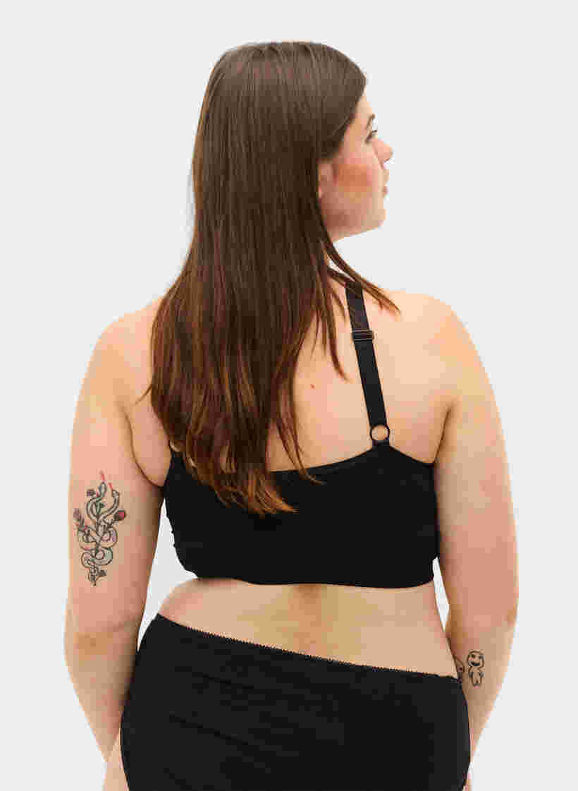 Saumattomat rintaliivit pitsireunalla, Black, Model image number 1