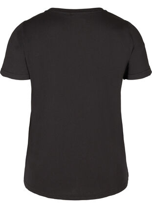 Lyhythihainen puuvillainen t-paita painatuksella, Black Embrace, Packshot image number 1