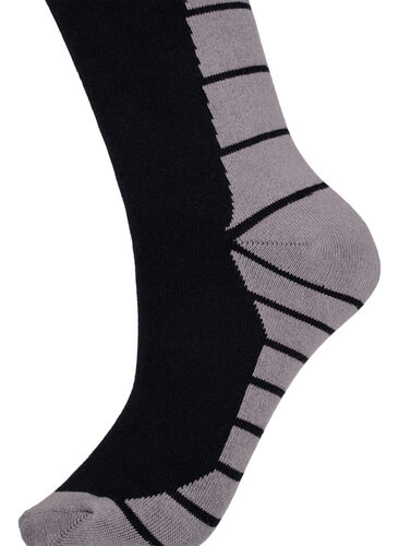 Puuvillaiset talviurheilusukat, Black/Medium Grey, Packshot image number 1