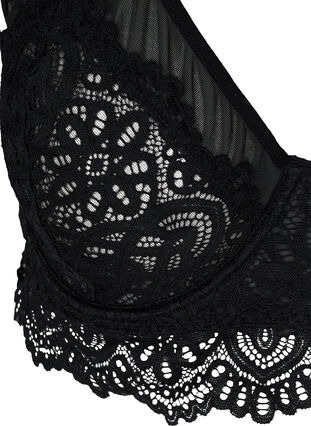 Kaarituelliset Figa rintaliivit pitsillä ja mesh-kankaalla , Black, Packshot image number 2