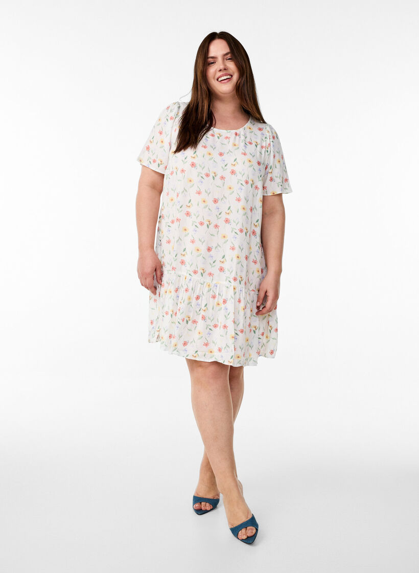 Viskoosimekko leikkauslinjalla, Valkoinen, Model image number 1