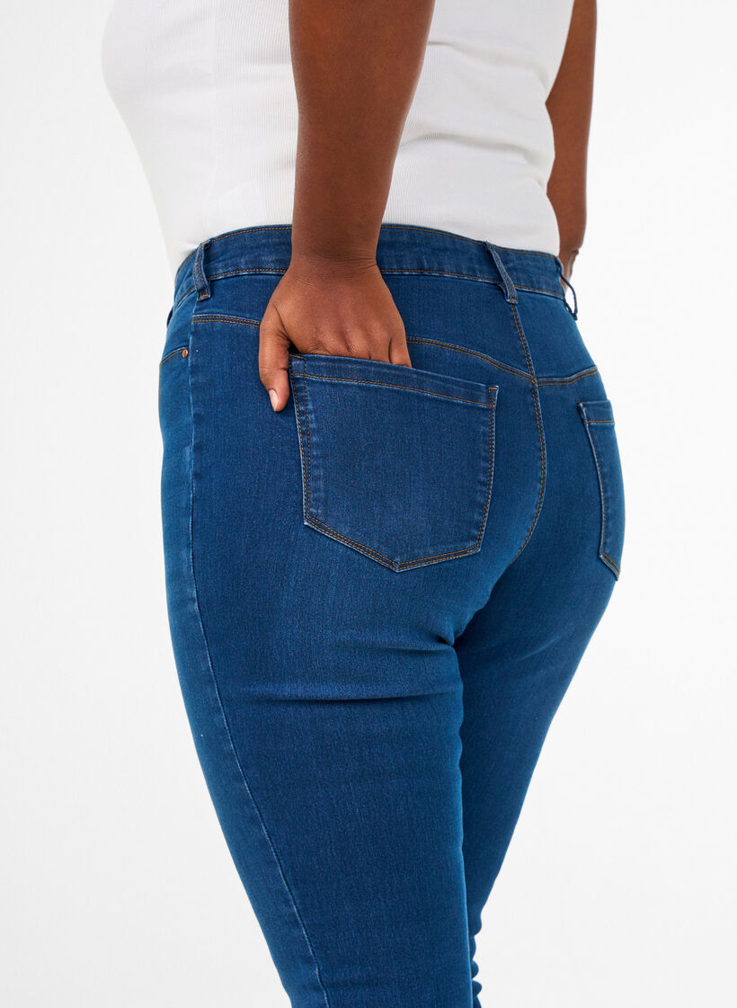 Jeggingsit puuvillasekoitteesta, Blue denim, Model image number 2