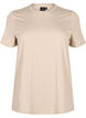 Puuvillainen perus-T-paita, jossa on pyöreä kaula-aukko, Beige, Packshot image number 0