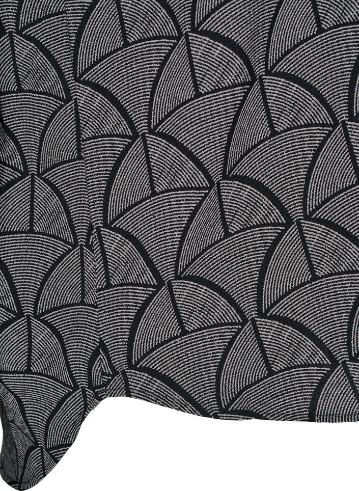 Lyhythihainen pusero kukkaprintillä, Black Grey Graphic , Packshot image number 3