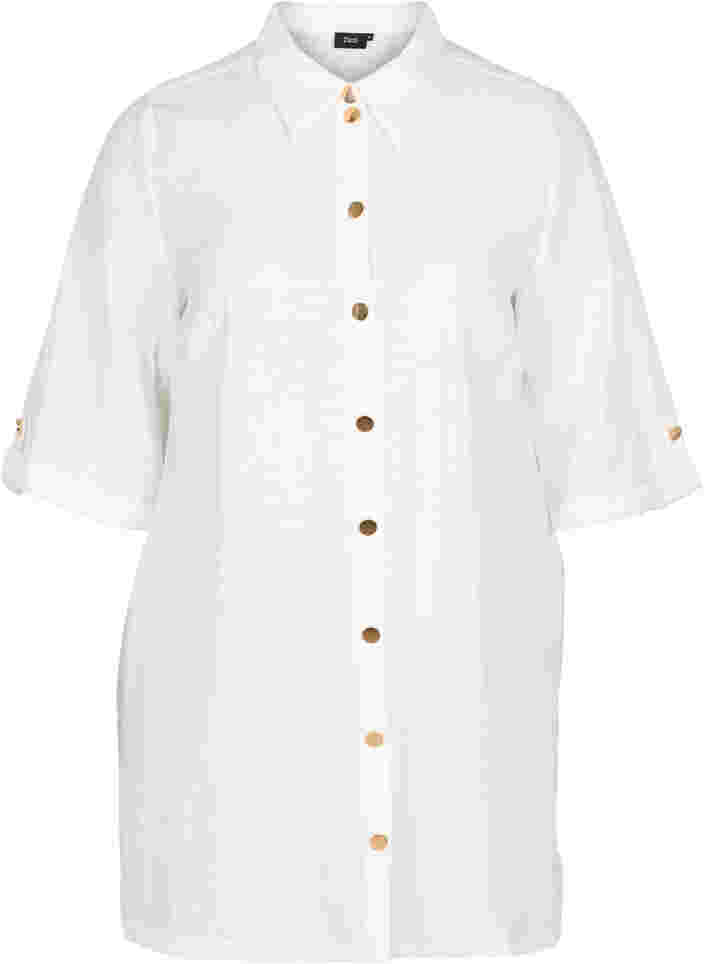 Pitkä paita 3/4-hihoilla, Bright White, Packshot image number 0