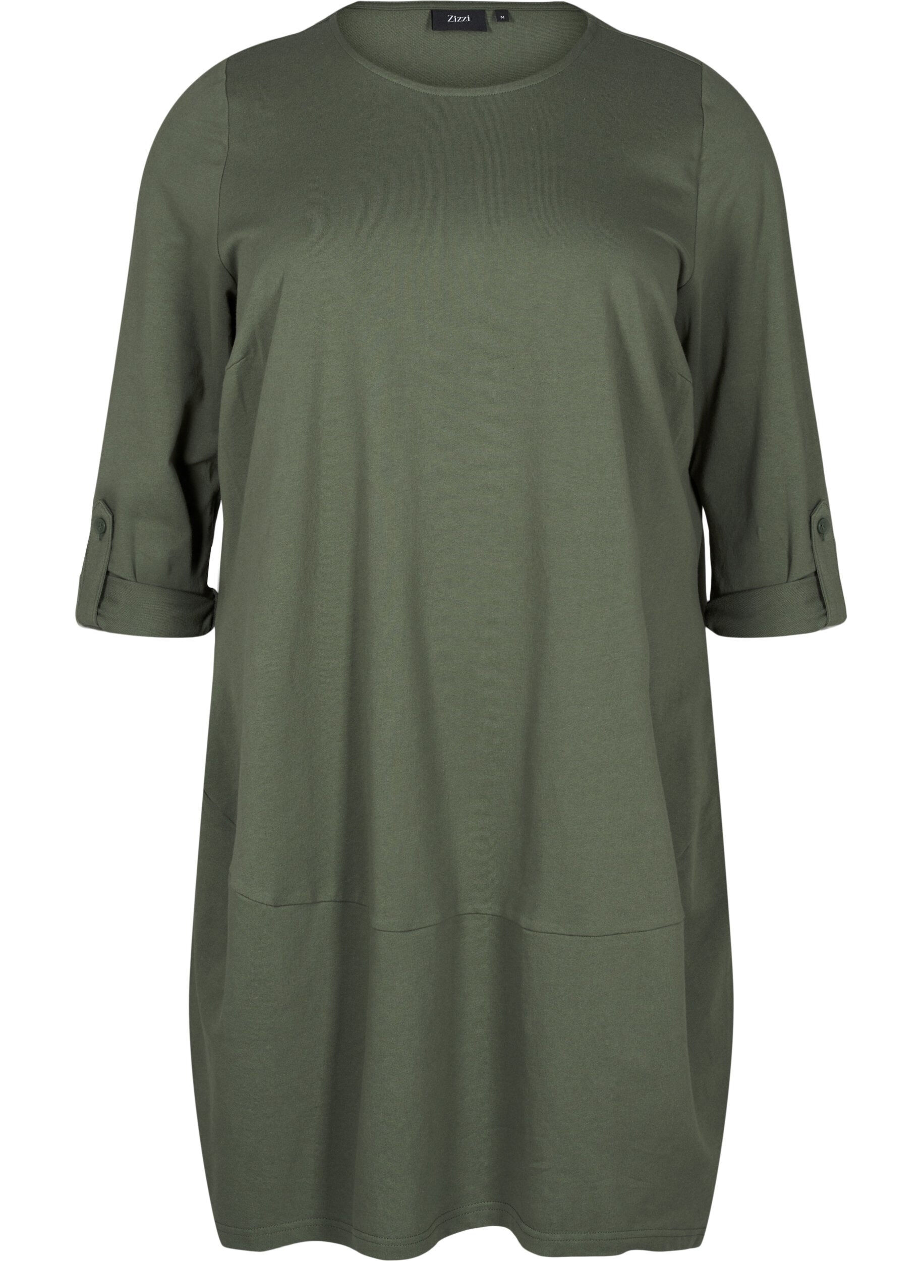 Zizzi Pallomainen mekko, jossa on taskut, Vihre&auml;, Packshot image number 0