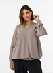 Pusero pallomaisella siluetilla ja V-p&auml;&auml;ntiell&auml;, Beige, Model image number 0