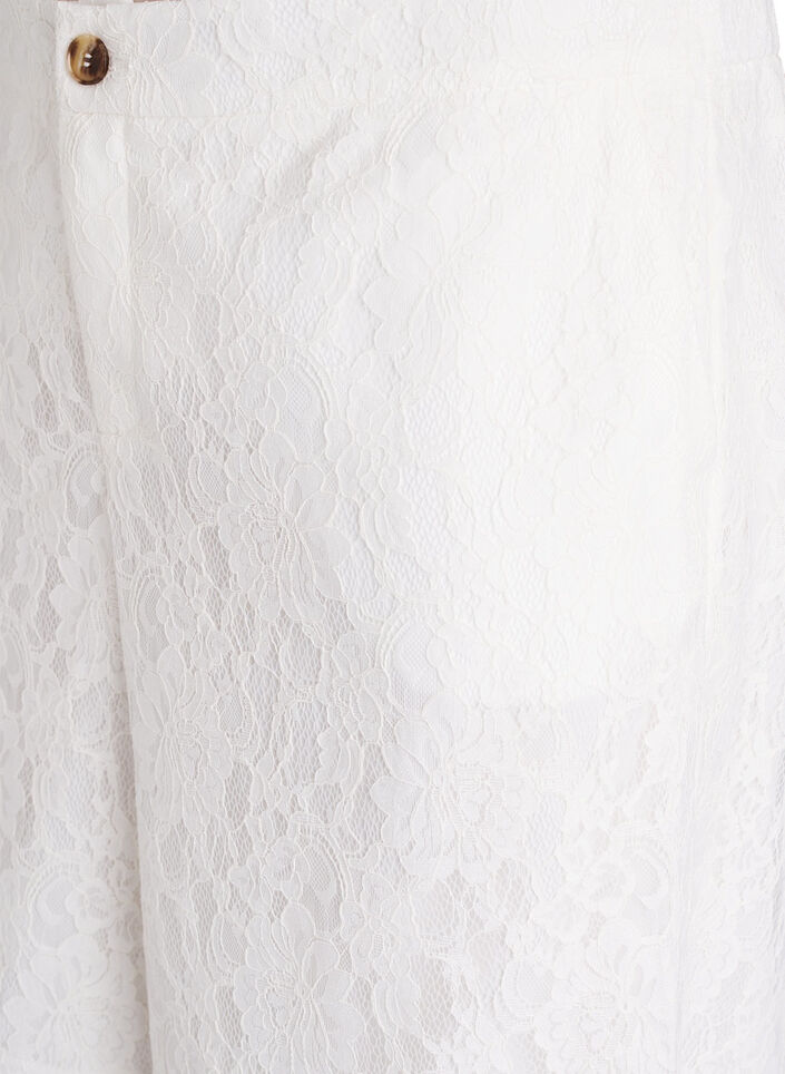 Korkeavy&ouml;t&auml;r&ouml;iset pitsi-bermudashortsit, Vanilja, Packshot image number 2