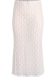 Pitk&auml; l&auml;pikuultava pitsihame, Valkoinen