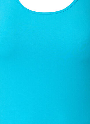 Yksivärinen perus paita puuvillasta, Blue Atoll, Packshot image number 2