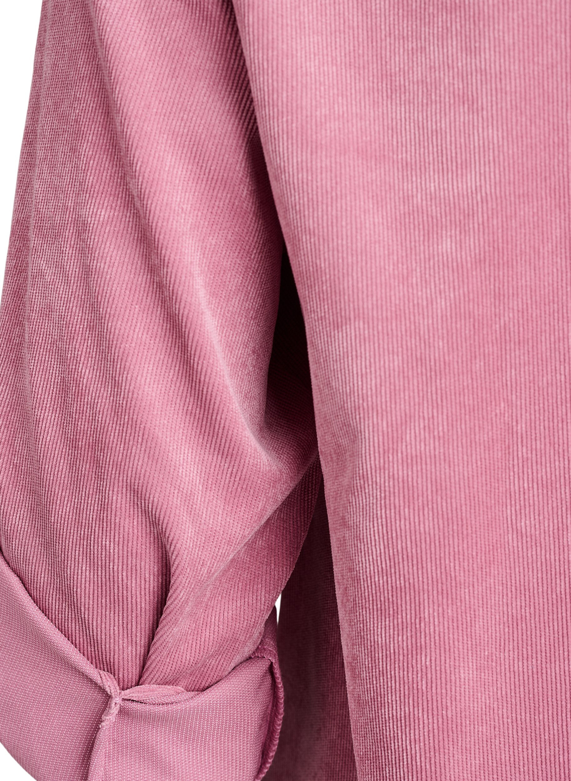 Zizzi Vakosamettimekko vetoketjulla ja 3/4-hihoilla, Vaaleanpunainen, Packshot image number 3