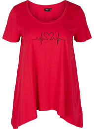 Lyhythihainen a-mallinen t-paita puuvillasta, Lipstick Red HEART
