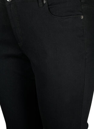 Slim fit Emily-farkut, joissa on normaali vyötärö., Black, Packshot image number 2