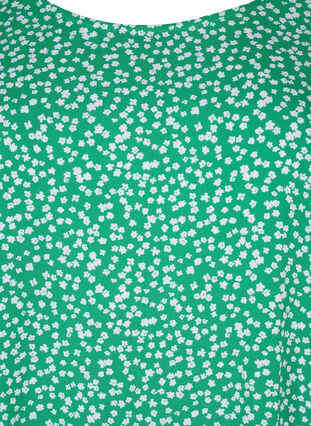 FLASH – Lyhythihainen viskoosipusero printillä, Bright Green Wh.AOP, Packshot image number 2