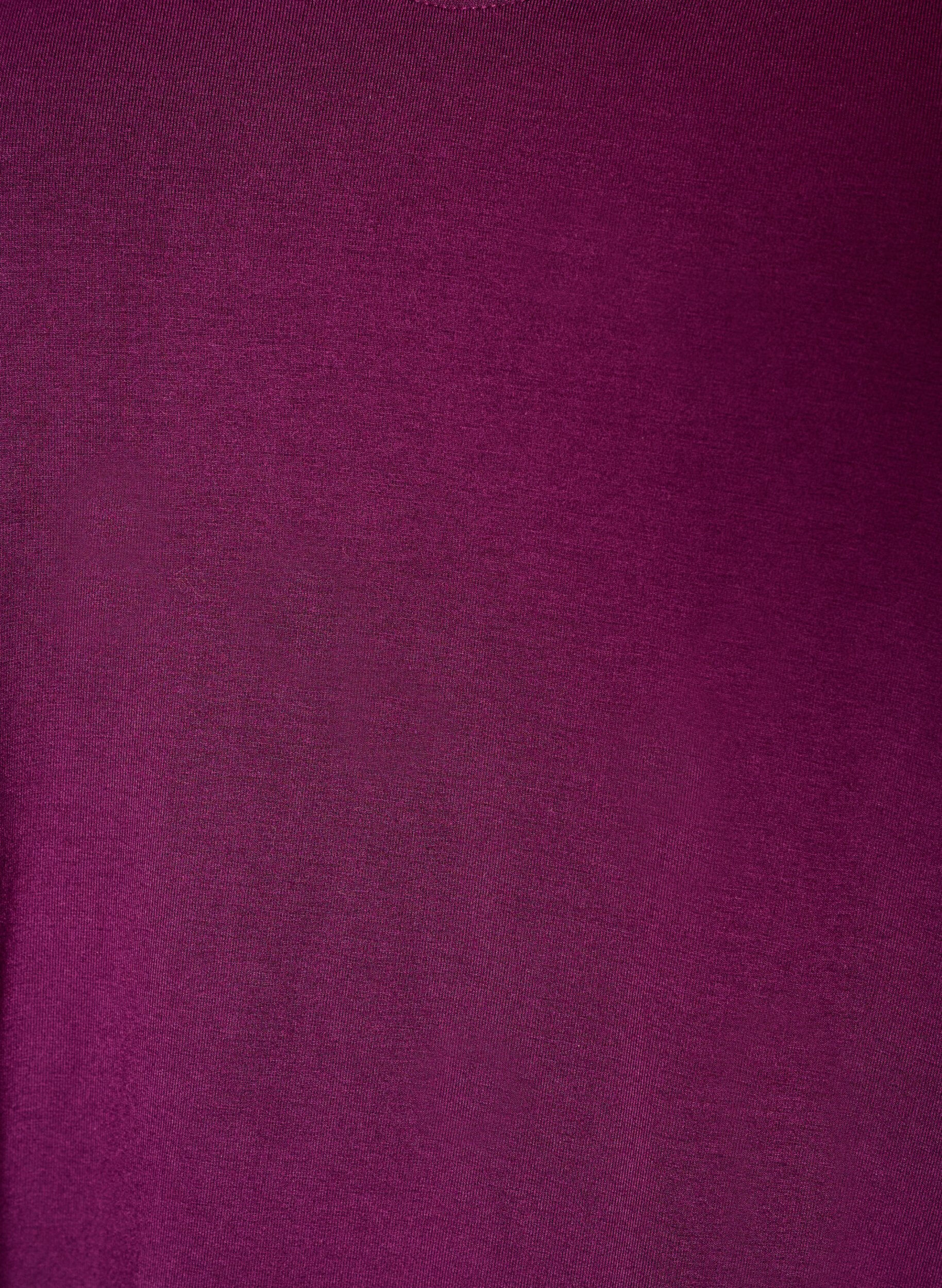 ZizziPerus V-p&auml;&auml;ntie T-paita viskoosista, Violetti, Packshot image number 2