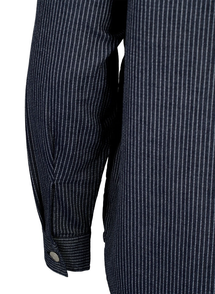 Liituraita-puuvillapaita, Dark Blue Stripe, Packshot image number 3