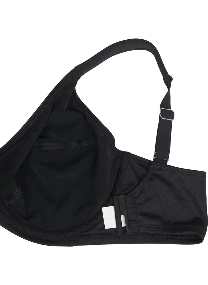 Kokop&auml;&auml;llysteinen bikiniliivi kaarituilla, Musta, Packshot image number 3