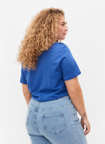 Puuvillainen t-paita painatuksella, Dazzling Blue Califo, Model image number 1